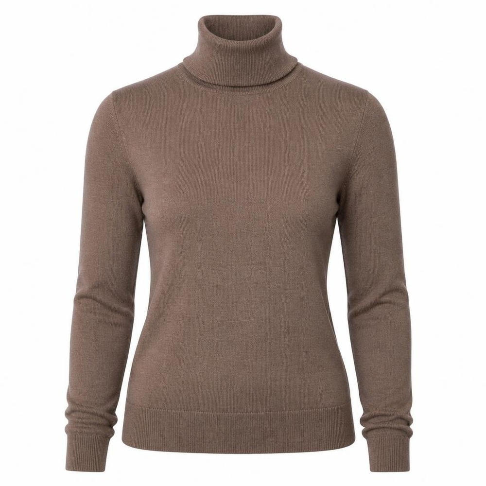 Ralph Lauren Sweater Womens XL Brown Silk Blend LRL Turtleneck Quiet Luxury